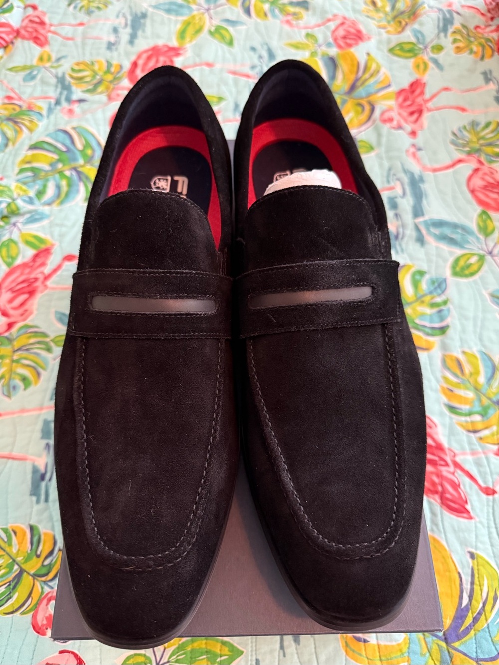 Black Suede Men’s Loafers - Classic Slip-On Dress Shoe-stacey Adams size 12